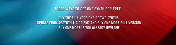 THREE WAYS TO GET ONE SYNTH FOR FREE: