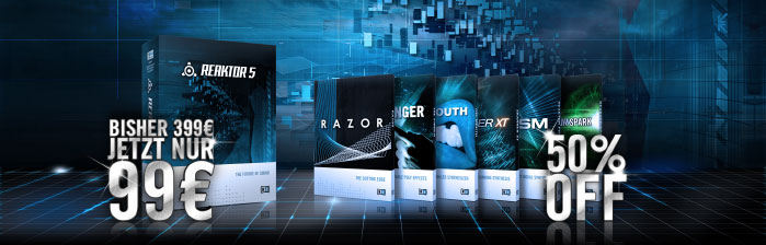 Free your sound: REAKTOR 99 €, REAKTOR-Instrumente zum halben Preis