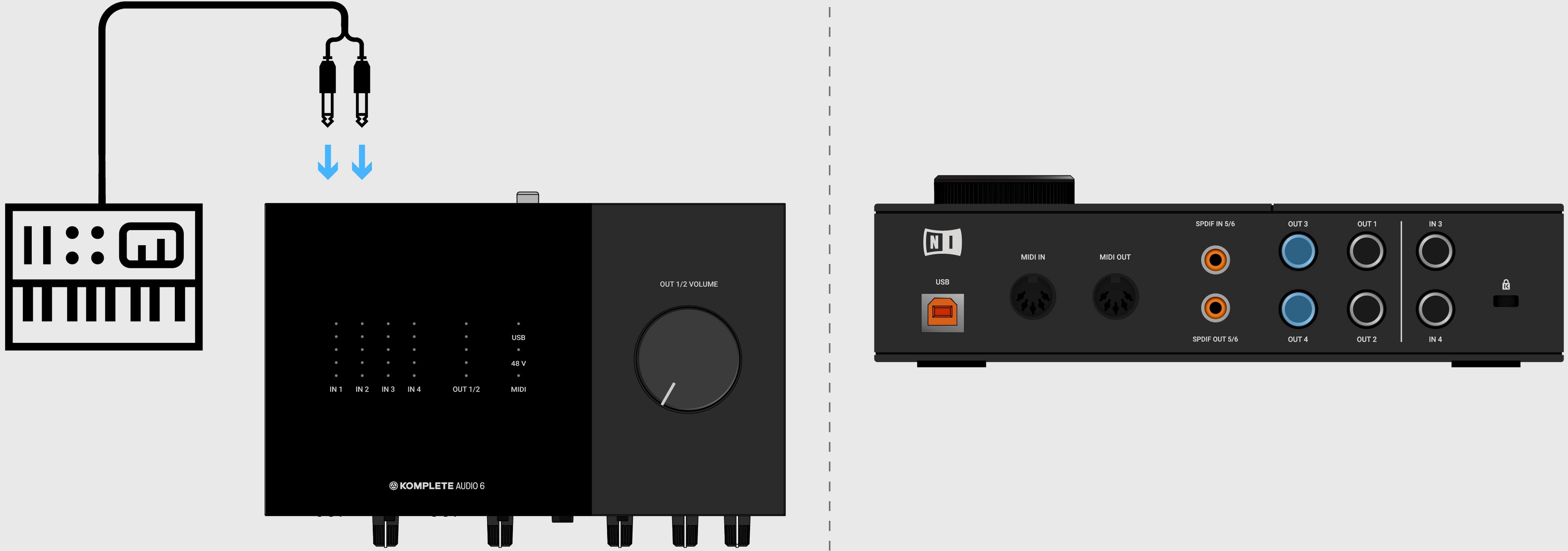 Connecting a Synthesizer (Stereo)