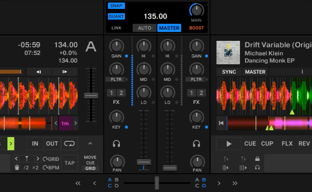 Decks and mixer channels