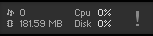 The System Performance Meters displaying CPU, Disk, and RAM related information.