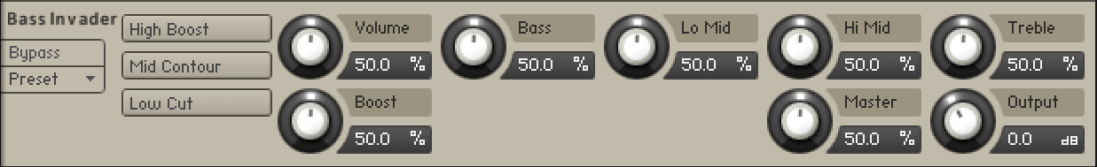 The Bass Invader effect interface.