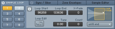 The Sample Loop tab of the Wave Editor.